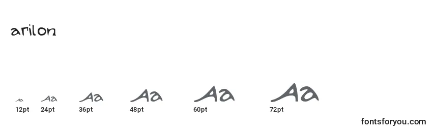 Размеры шрифта Arilon (119918)