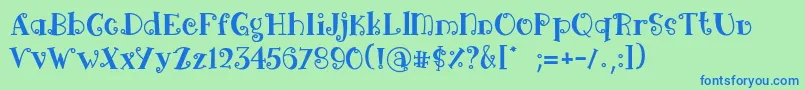 Шрифт Arima black – синие шрифты на зелёном фоне