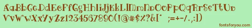 Arima black-fontti – ruskeat fontit vihreällä taustalla