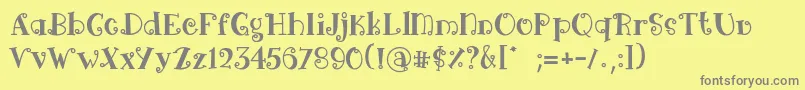 Arima black-fontti – harmaat kirjasimet keltaisella taustalla