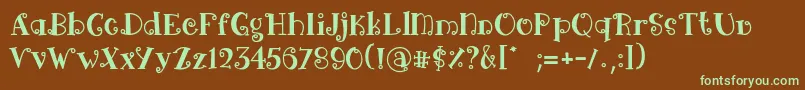Arima black-fontti – vihreät fontit ruskealla taustalla