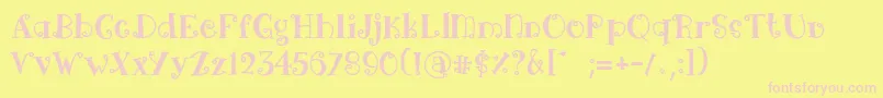 Arima black-fontti – vaaleanpunaiset fontit keltaisella taustalla