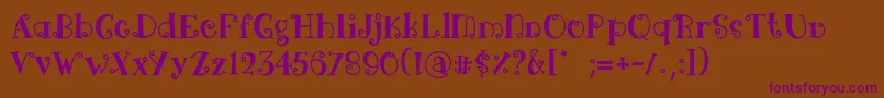 Arima black-fontti – violetit fontit ruskealla taustalla