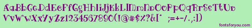 Arima black-fontti – violetit fontit vihreällä taustalla