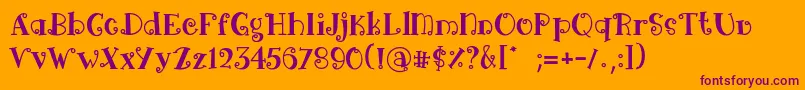 Arima black-fontti – violetit fontit oranssilla taustalla
