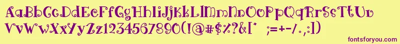 Arima black-fontti – violetit fontit keltaisella taustalla