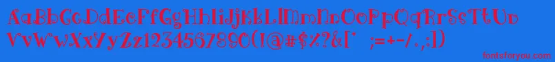 Arima black-fontti – punaiset fontit sinisellä taustalla