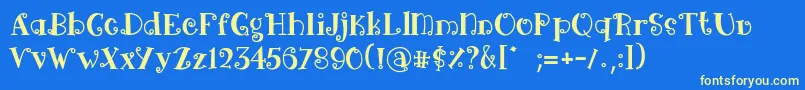 Arima black-fontti – keltaiset fontit sinisellä taustalla
