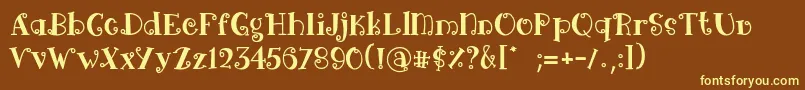 Arima black-fontti – keltaiset fontit ruskealla taustalla