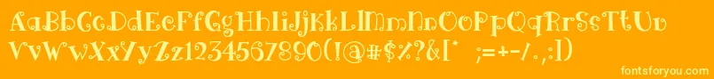 フォントArima black – オレンジの背景に黄色の文字