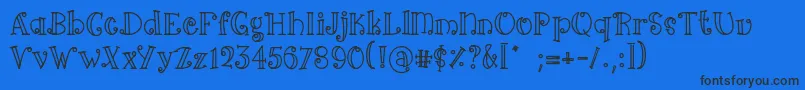 Arima line Font – Black Fonts on Blue Background