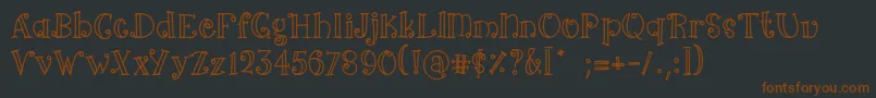 Arima line Font – Brown Fonts on Black Background