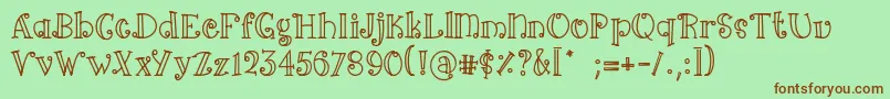 Arima line Font – Brown Fonts on Green Background