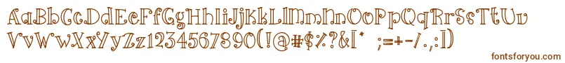Arima line-fontti – ruskeat fontit valkoisella taustalla