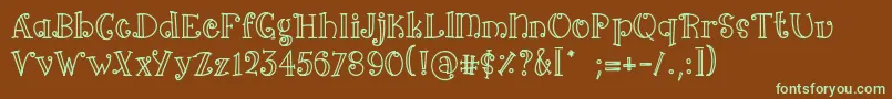 Arima line-fontti – vihreät fontit ruskealla taustalla