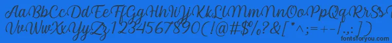 Czcionka Arinda Font by 7NTypes – czarne czcionki na niebieskim tle