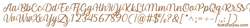 Arinda Font by 7NTypes-fontti – ruskeat fontit valkoisella taustalla