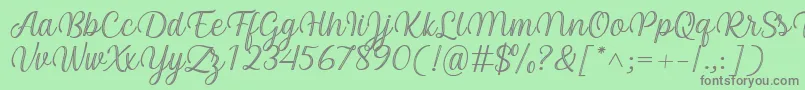 Fonte Arinda Font by 7NTypes – fontes cinzas em um fundo verde