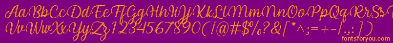 Arinda Font by 7NTypes Font – Orange Fonts on Purple Background