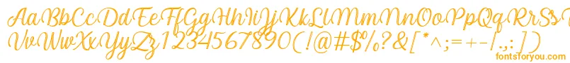 Arinda Font by 7NTypes-fontti – oranssit fontit valkoisella taustalla