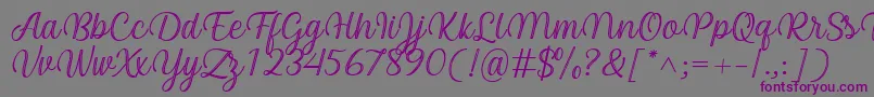 Czcionka Arinda Font by 7NTypes – fioletowe czcionki na szarym tle