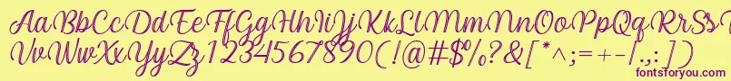 Шрифт Arinda Font by 7NTypes – фиолетовые шрифты на жёлтом фоне