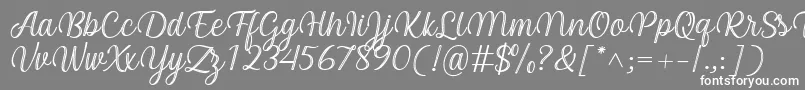 Czcionka Arinda Font by 7NTypes – białe czcionki na szarym tle