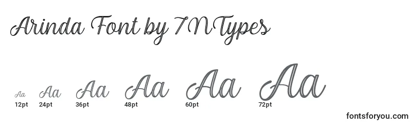 Размеры шрифта Arinda Font by 7NTypes