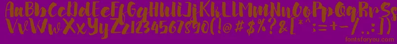 arinda-Schriftart – Braune Schriften auf violettem Hintergrund