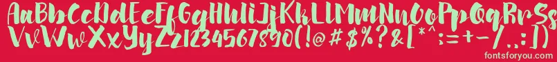 arinda Font – Green Fonts on Red Background