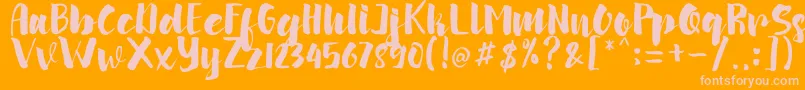 arinda-Schriftart – Rosa Schriften auf orangefarbenem Hintergrund