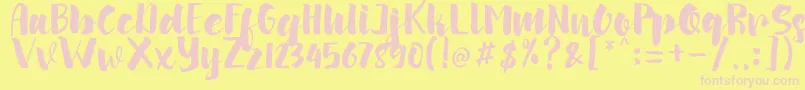 arinda Font – Pink Fonts on Yellow Background