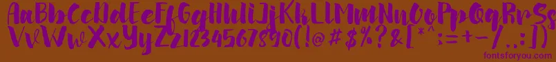 arinda Font – Purple Fonts on Brown Background