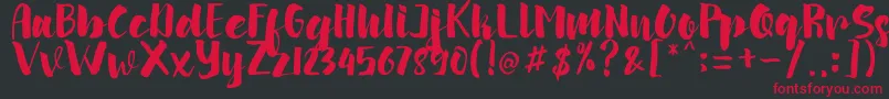 arinda Font – Red Fonts on Black Background