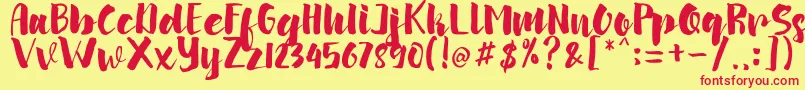 arinda Font – Red Fonts on Yellow Background