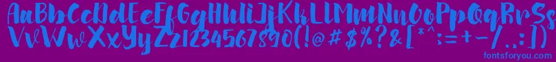 arinda Font – Blue Fonts on Purple Background