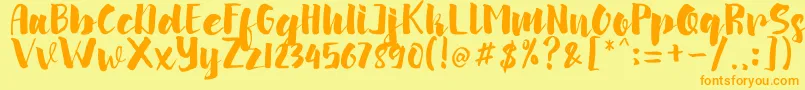 arinda Font – Orange Fonts on Yellow Background