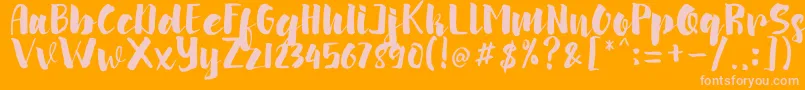arinda Font – Pink Fonts on Orange Background