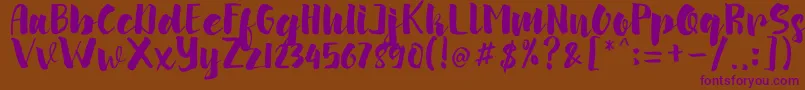 arinda Font – Purple Fonts on Brown Background