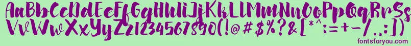 arinda Font – Purple Fonts on Green Background