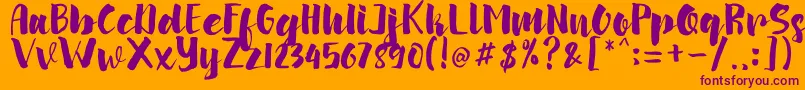 arinda Font – Purple Fonts on Orange Background