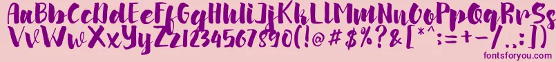 arinda Font – Purple Fonts on Pink Background