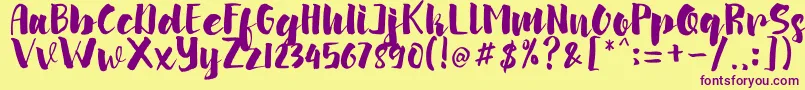 arinda Font – Purple Fonts on Yellow Background