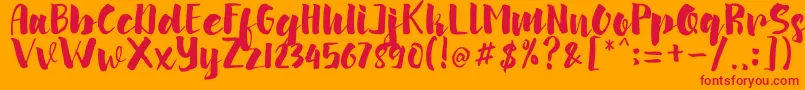 フォントarinda – オレンジの背景に赤い文字