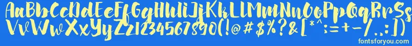 arinda Font – Yellow Fonts on Blue Background