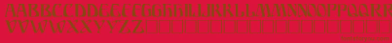 フォントARIOSTO – 赤い背景に茶色の文字