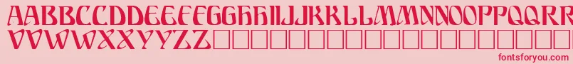 ARIOSTO-Schriftart – Rote Schriften auf rosa Hintergrund