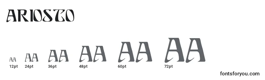 Размеры шрифта ARIOSTO