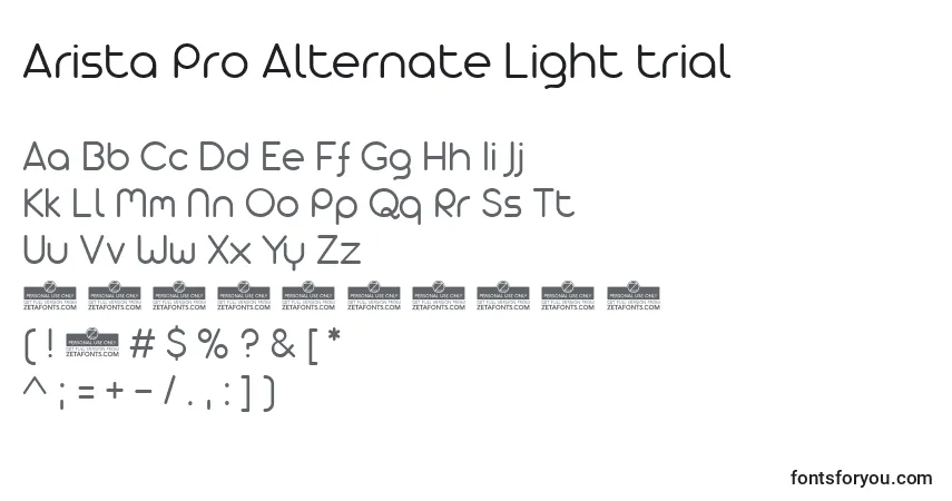 Arista Pro Alternate Light trial Font – alphabet, numbers, special characters