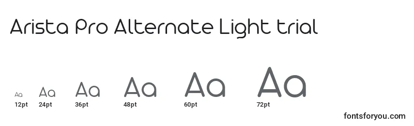 Arista Pro Alternate Light trial Font Sizes